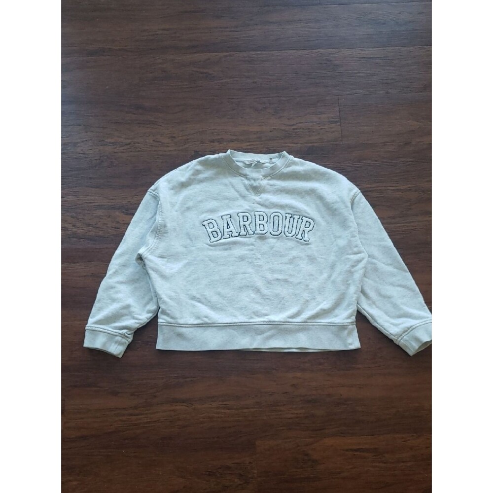 Barbour Light Gray Crewneck Sweatshirt Size 4 Athleisure Preppy Trendy Casual